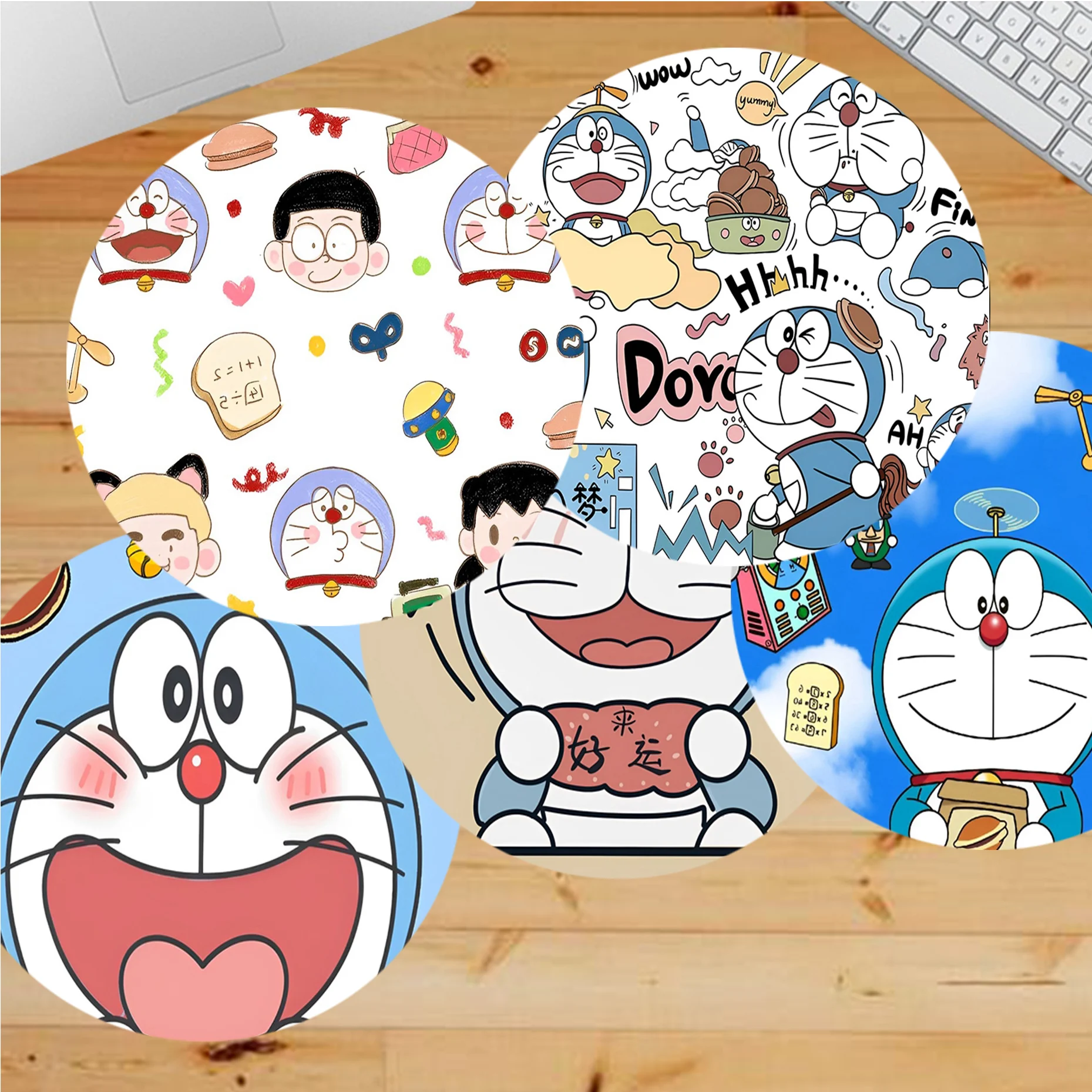 

Cartoon D-Doraemon Mousepad INS Tide Round Keyboard Mat Table Mat Cabinet Gamer Desktop Mousepad Cup Mats Deskpad Home Decor