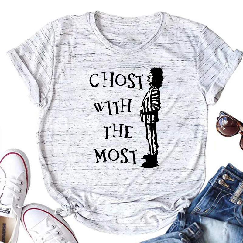 

Ghost with The Most T Shirt Beetlejuice Graphic Shirt Harajuku Women Clothes Jesus Tops Women Sexy Tops Aesthetic XL