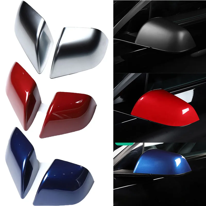 

1pair Carbon Fiber Car Rear View Door Wing Mirror Side Mirror Cover Caps Shell Case for Tesla Model 3 Model Y
