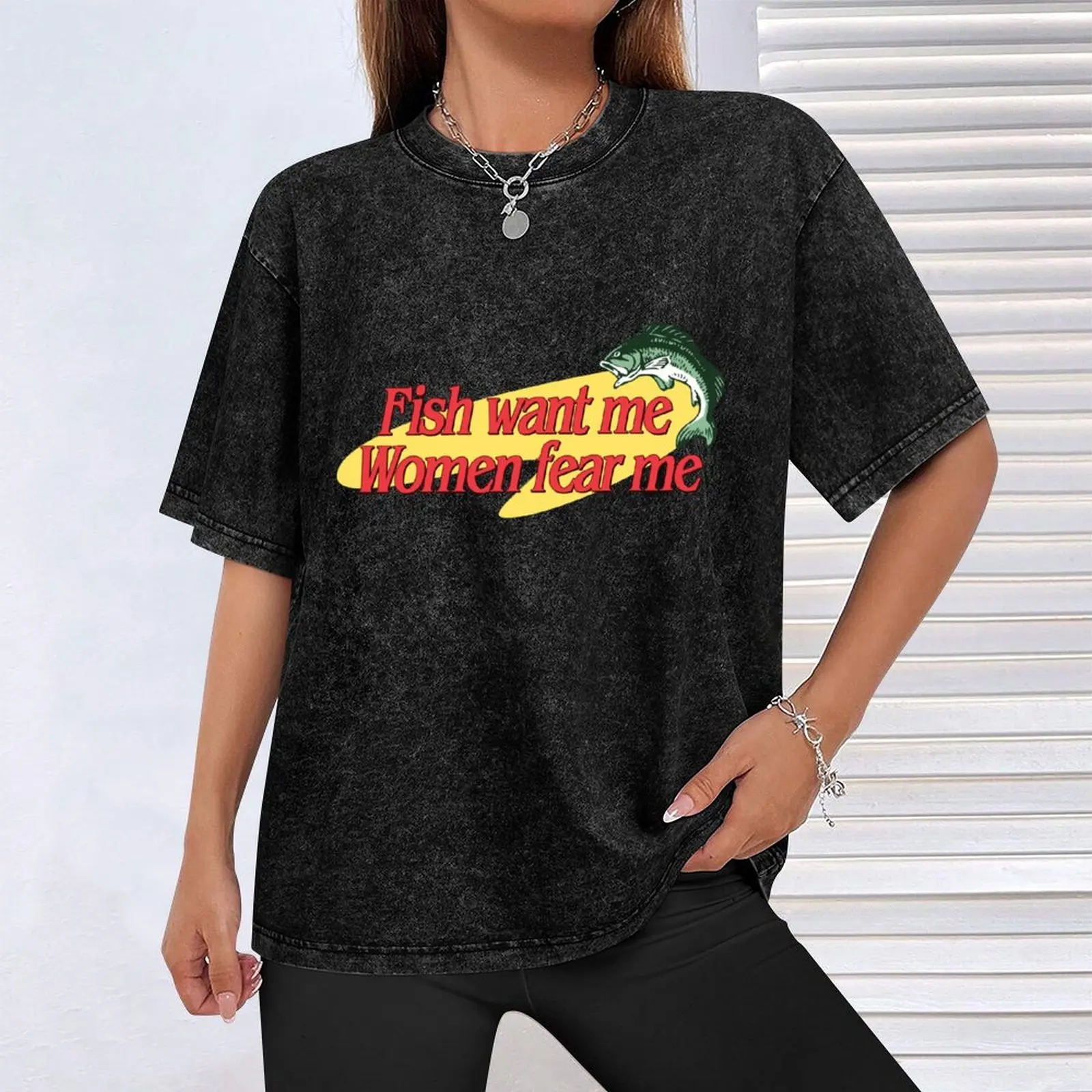 Футболка Fish Want Me Women Fear таможенный дизайн ваши собственные футболки с аниме