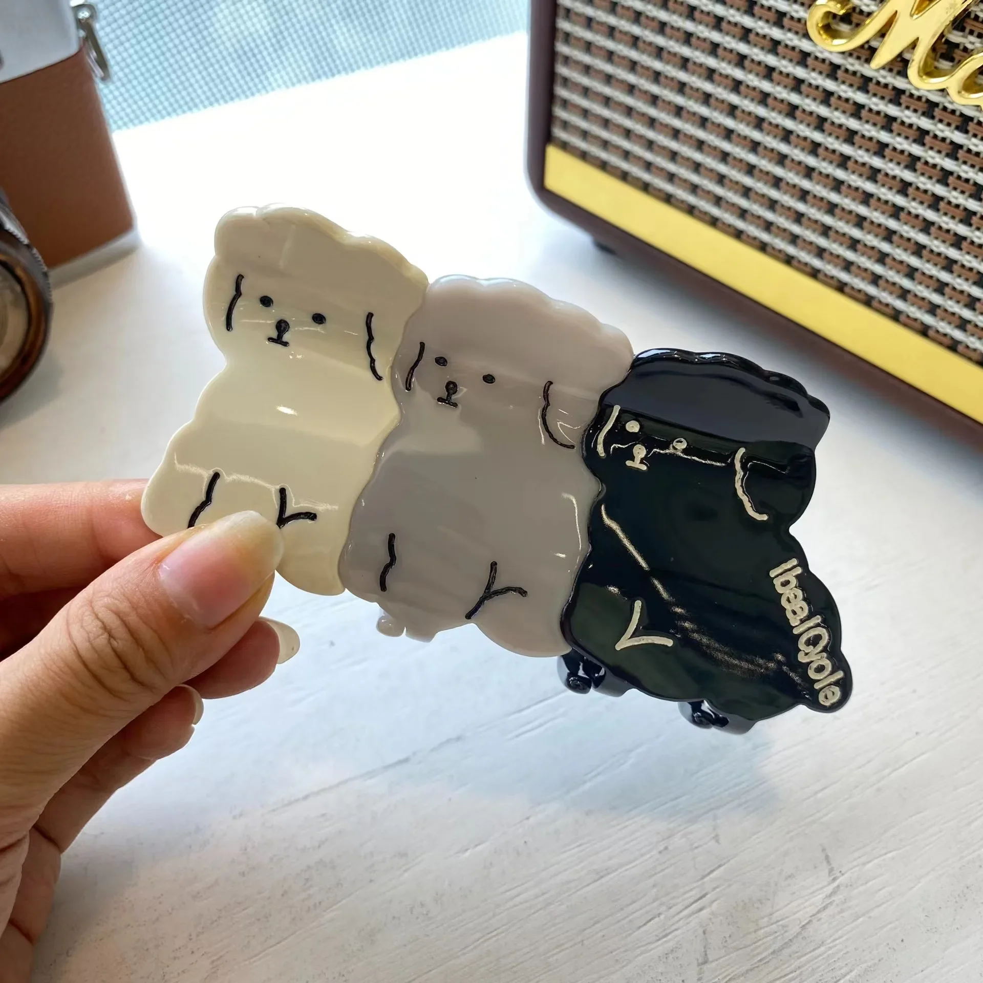 Заколка для волос из ацетата с милыми собаками и животными женщин девочек