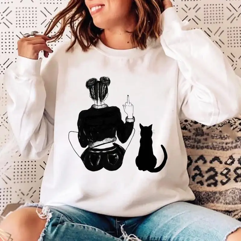 

Женские пуловеры с круглым вырезом и надписью Cat Friends Sweet Love, женские толстовки на весну, осень и зиму, женская повседневная одежда, свитшоты