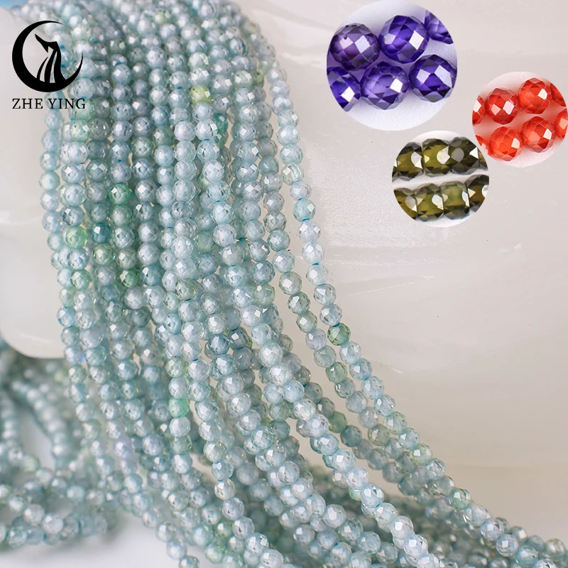 

2023 2mm 190pcs/lot Faceted Natural Zircon Stone Beads Sea Blue Loose Gemstone Rondelle Zircon Beads for Jewelry Making