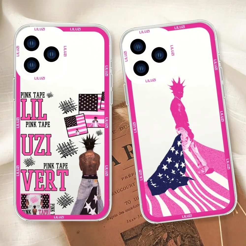 Чехол для телефона Lil Uzi Vert с розовой лентой iphone 11 12 13 14 15 Mini Plus Pro Max прозрачный
