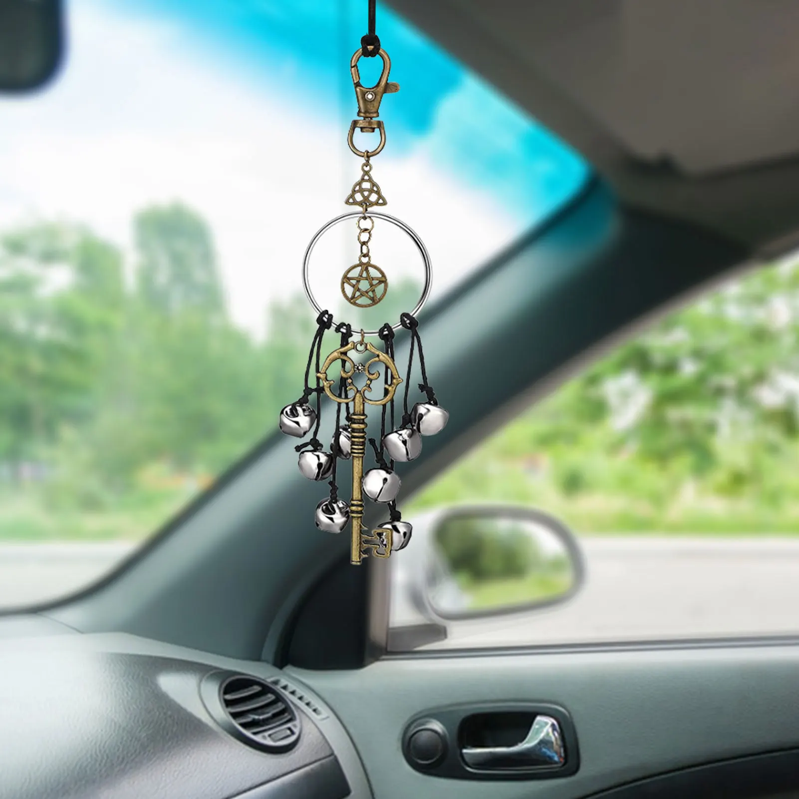 

Witch Bell Door Witch Bell Supplies Antique Magic Keys Witch Home Protection Decoration Kitchen Decoration Key Pendant