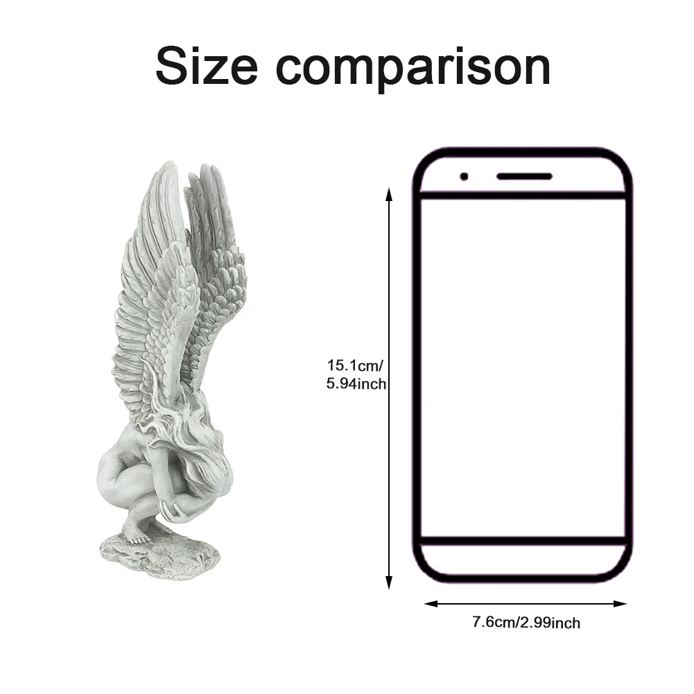 

Angel Redemption Statue Desktop Remembrance Small Display Outdoor Garden Resin Home Decoration Terrace Art Gift Sculpture