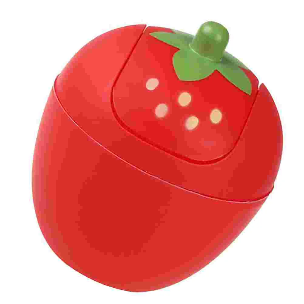 

Trash Can Bin Mini Garbage Waste Desktop Table Lidstrawberry Basket Desk Small Tiny Countertop Cute Kitchen Swing Container