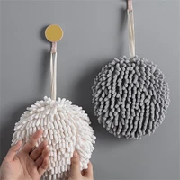bathroom chenille hand towels wipe hand towel ball kitchen with hanging loops quick dry soft absorbent microfiber towels