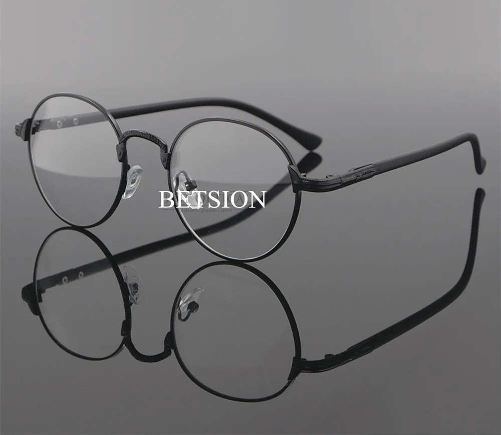 BETSION Vintage Oval Eyeglass Frame Man Women Plain Glasses Clear Full-Rim Spectacles | Eyeglasses Frames
