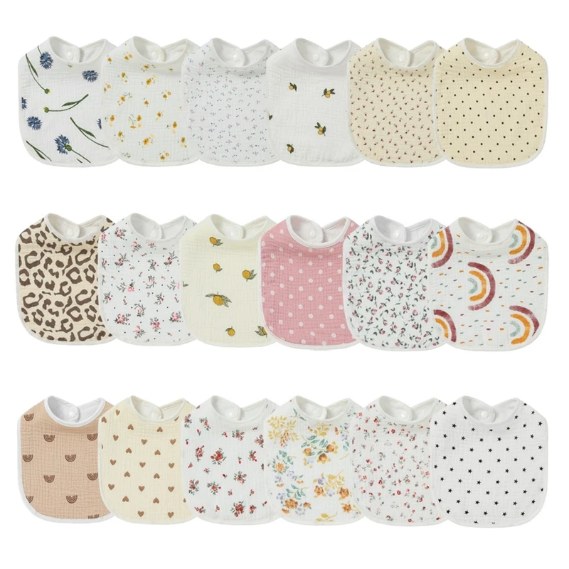 

Waterproof Baby Bibs Newborn Cotton Bibs Saliva Towel Baby Feeding Bibs