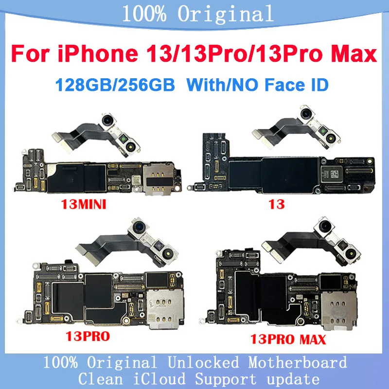 

Unlocked Logic Board for iPhone 13 13 Pro Max Motherboard Full Chips Function Mainboard Clean iCloud Support iOS Update Tested