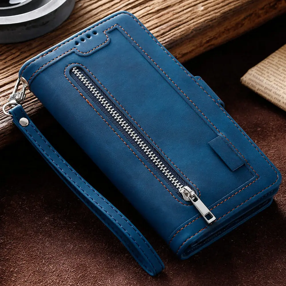

Flip Case for Oneplus Nord N10 5G Luxury Multi 9-Card Slot Zipper Wallet Funda One Plus Nord N20 N200 N 10 N 20 Leather Cover