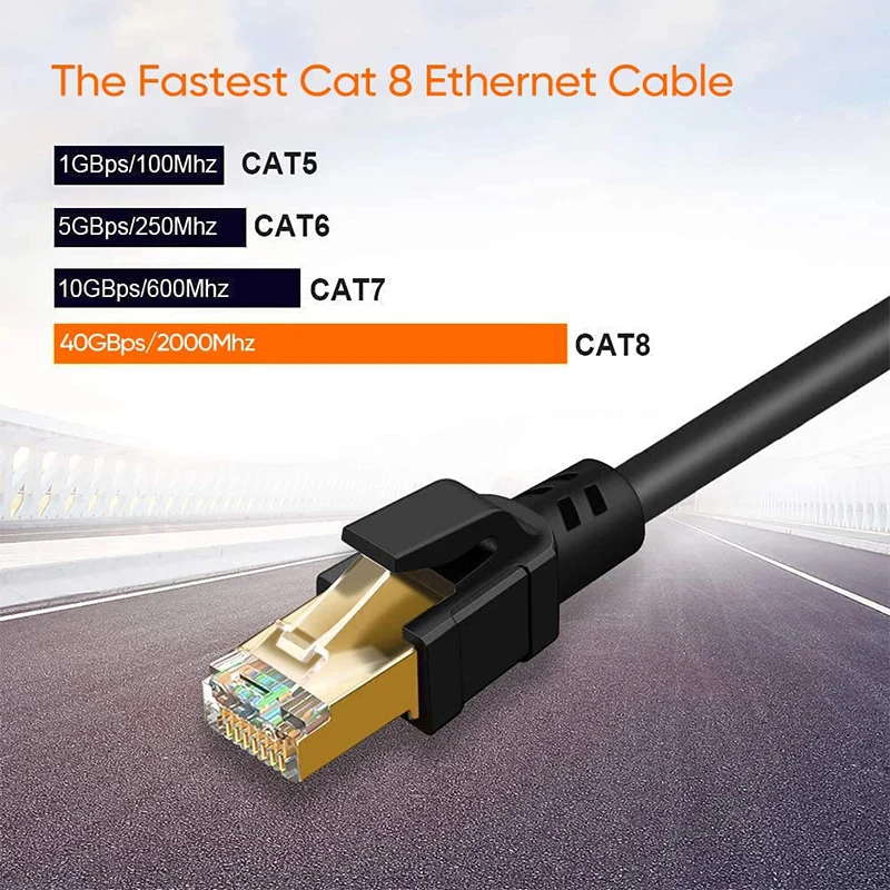 CableCreation Cat 8 RJ45 Ethernet-кабель 40 Гбит/с 2000 МГц SFTP Высокоскоростная сеть Интернет Lan