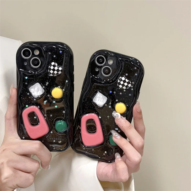 Чехол с полным покрытием в форме сердца мультяшный жидкий блеск железный