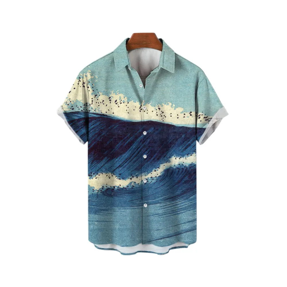 

Мужская повседневная одежда Guayaberas большого размера с 3D принтом, Высококачественная роскошная дизайнерская рубашка в средневековом стиле, гавайская волнистая рубашка