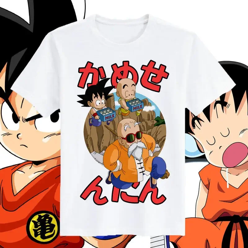 Фото Футболка Dragon Ball: Модный брендовый комплект для детей и родителей с Сунь Укуном, хлопковые свободные топы для лета №1