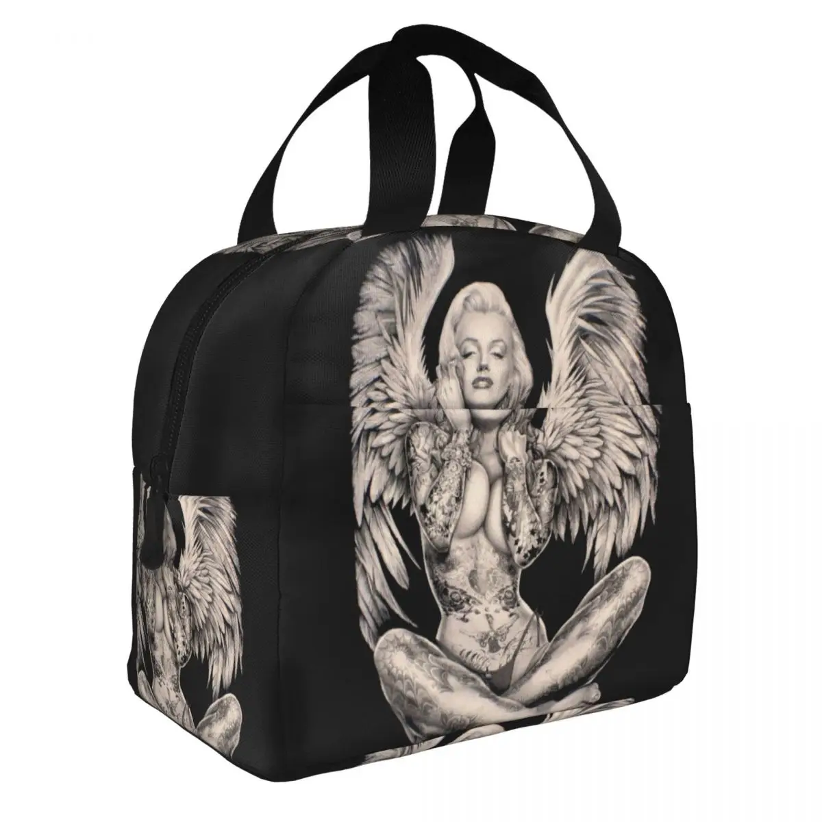 

Сумка-тоут женская с изоляцией, пикантный термо-холодильник с Монро золотистой девушкой, школьная сумка-тоут для пикника, для работы в школе