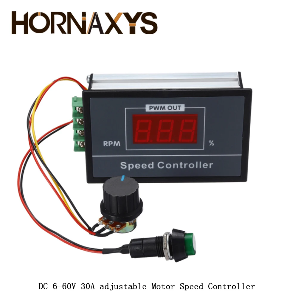 

30A Digital LED Display 0~100% adjustable Motor Speed Controller Regulator DC 6V 12V 24V 48V Motor Controller PWM