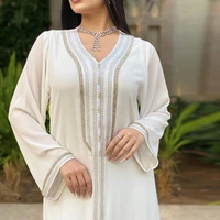 middle eastern women v neck dubai abaya turkey robe muslim long dress vest two piece set muslim fashion robe femme musulmane