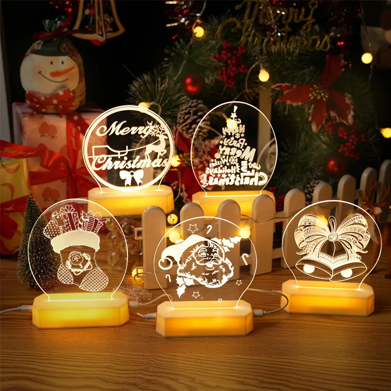 

3D светодиодный Санта-Клаус, рождественские ночники, рождественские украшения для дома, 2022, рождественские украшения, рождественские украше...