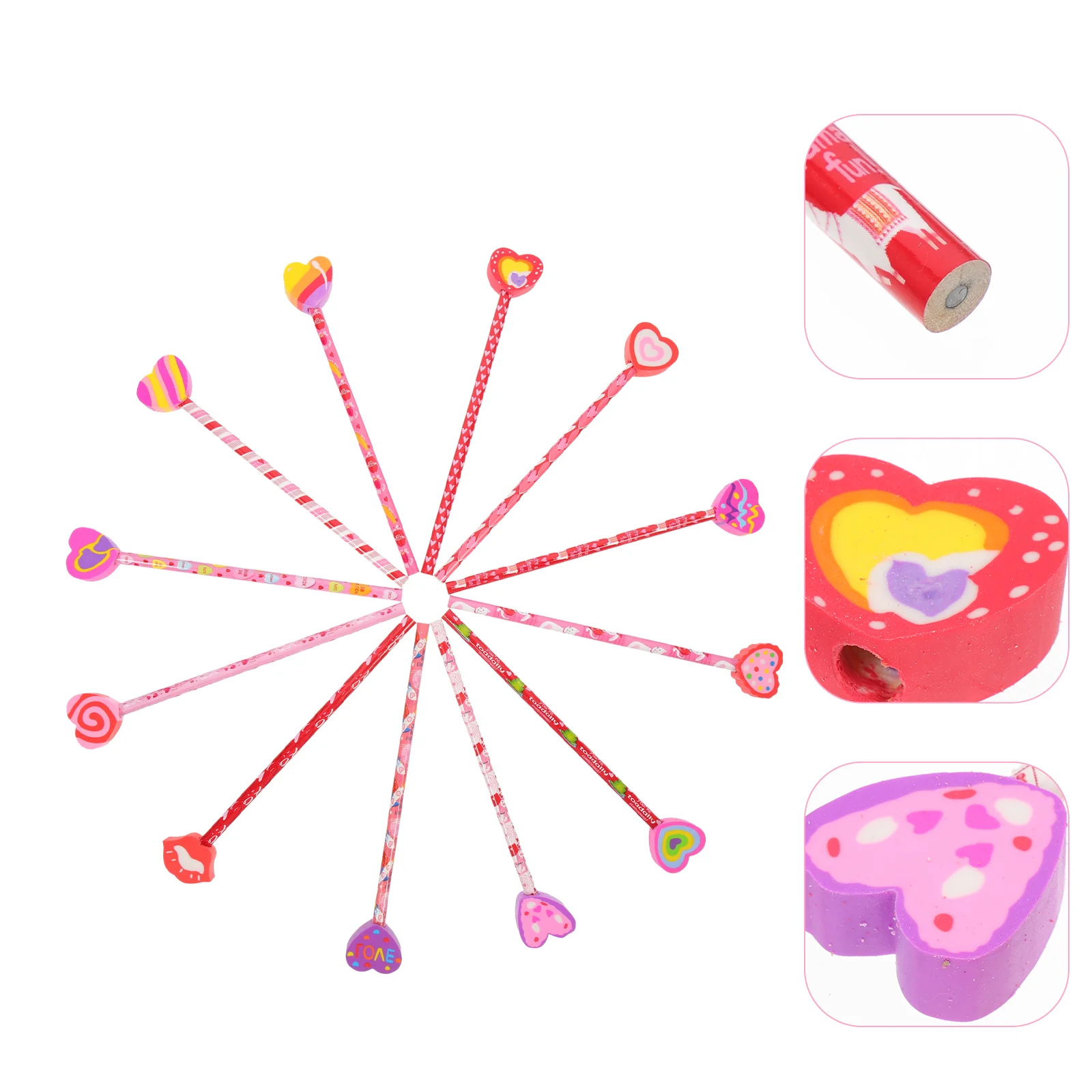 

12 Pcs Valentine's Day Gift Couples Fun Pencils Colored Writing Pencils Suite Kids Pencils Wood Graphite Pencils Student