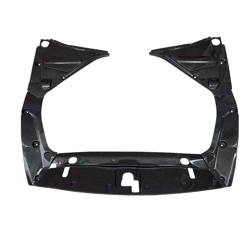 Фото Комплект крышек для двигателя из сухого карбона для Nissan GTR35 2008-2024: открывающаяся панель охлаждения двигателя, внутренняя металлическая крышка моторного отсека №2