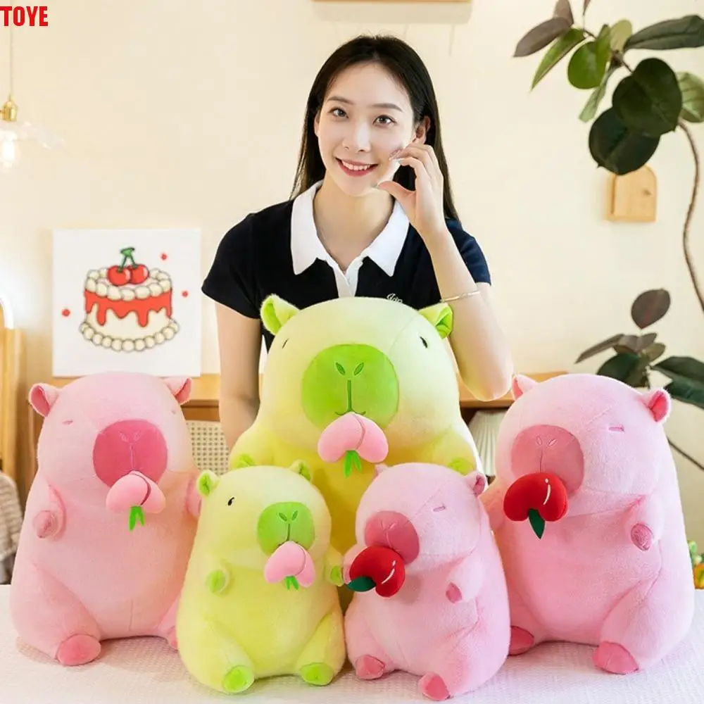 Ешь фрукты мед персик капибара плюшевая игрушка животное пушистая