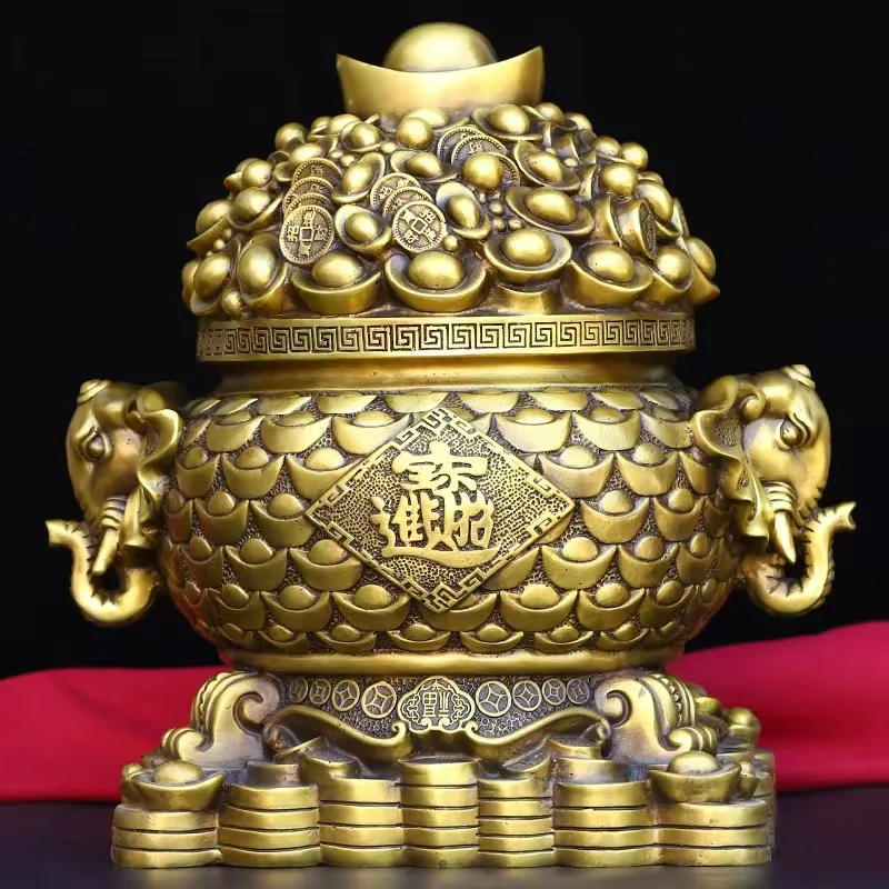 

Brass Elephant Coin Bank Home Decoration Office Metal Decoration One Piece Dropshipping Practical Gift Brass