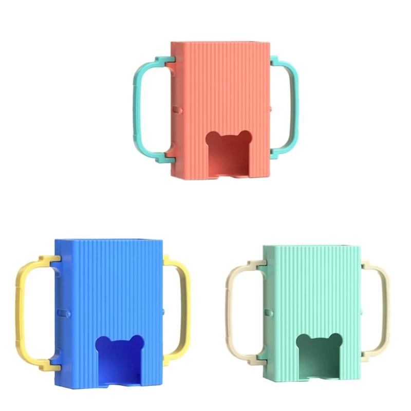 

Squeeze Proof Flipping Holder with 2 Handles for Food Pouches & Juice Boxes