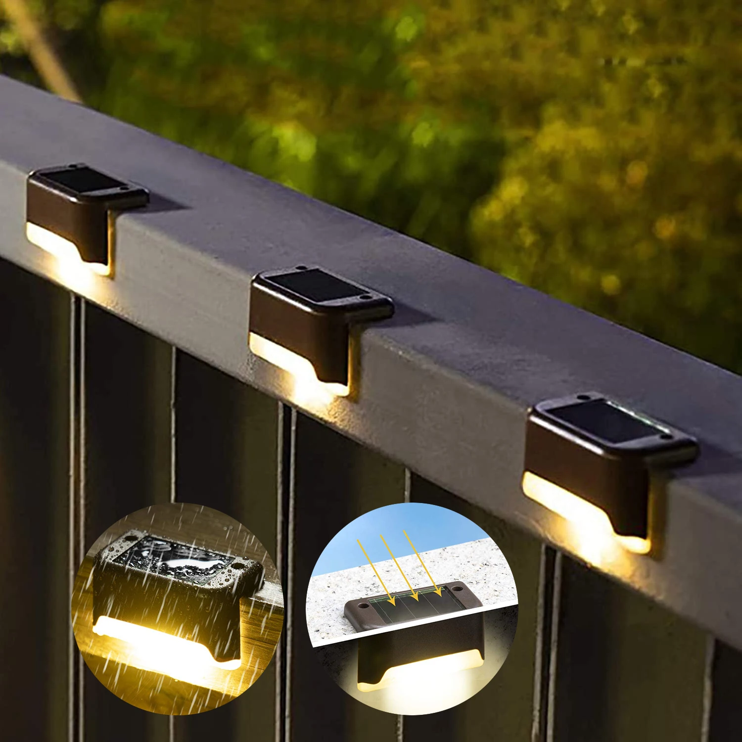 

4pcs Solar LED Lights Outdoor Garden Deck Lamp Stairs Waterproof Step for Patio Yard Decor