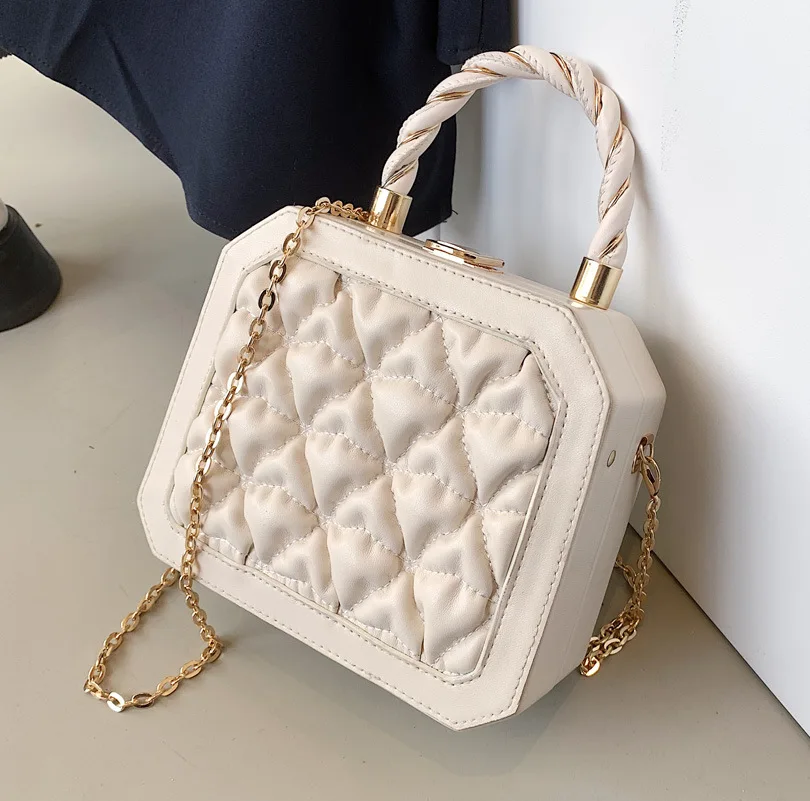 

Женская сумка QIAOSANSAN, дизайнерская квадратная плиссированная сумка-мессенджер на одно плечо, универсальная текстурная Высококачественная ...