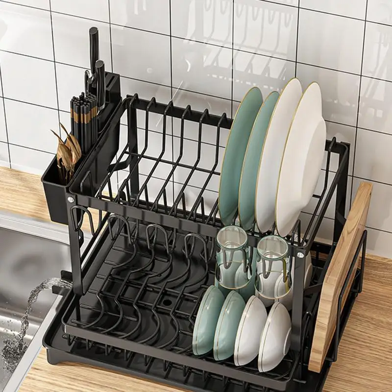 

Kitchen Dish Rack Carbon Steel Dish Drainer Multipurpose Dishes And Utensils Drainer Organizer Rack For Kitchen And Countertop