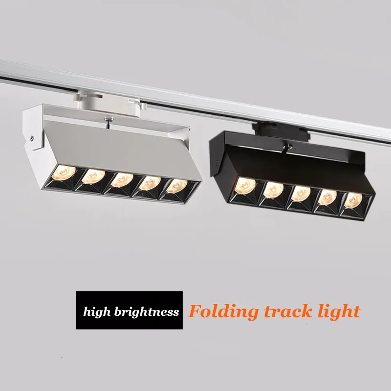 

Led Track Spot Light Folding Spotlight Floodlight Track Lighting Fixture for Clothing Shop Living Room Home Rail Ceiling Lamp