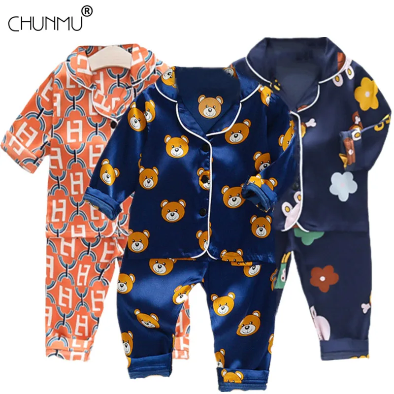 

Children's Pajamas Set Spring Baby Boy Girl Clothes Casual Sleepwear Set Kids Cartoon Tops + Pants 2Pieces Toddler Clothing Sets