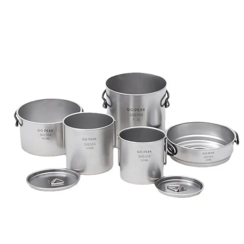 

Набор для приготовления пищи в лагере, кухонные аксессуары для лагеря, посуда для кемпинга, набор для беспорядка, антипригарный набор для ча...