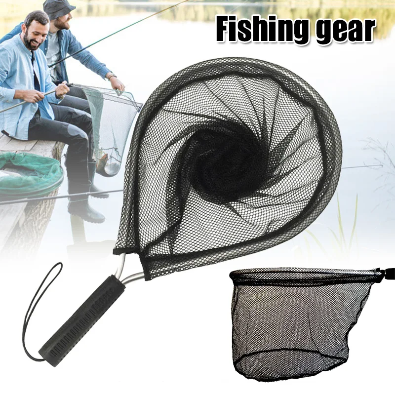 

Fishing Landing Net Aluminium Alloy Rod Fly Fishing Fish Knotless Mesh Trout Hand Net For Freshwater Fishing Tackle Supplies