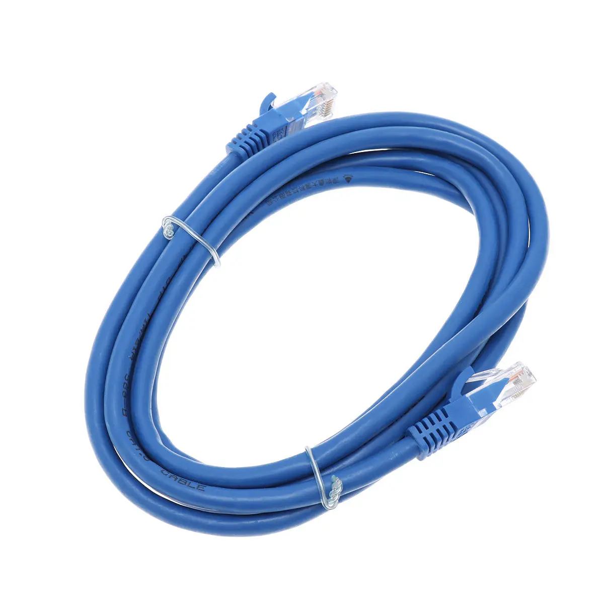 Фото 2-метровый синий кабель Ethernet Cat6 с позолоченными разъемами RJ45, защитой от перегиба и беззазорной конструкцией для №2