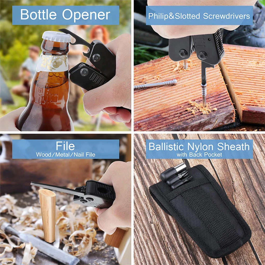 

Stainless Steel Pliers Durable Survival Gear and Equipment Camping Accessories Tongs Tool Kit Hiking Gifts for Bicycle