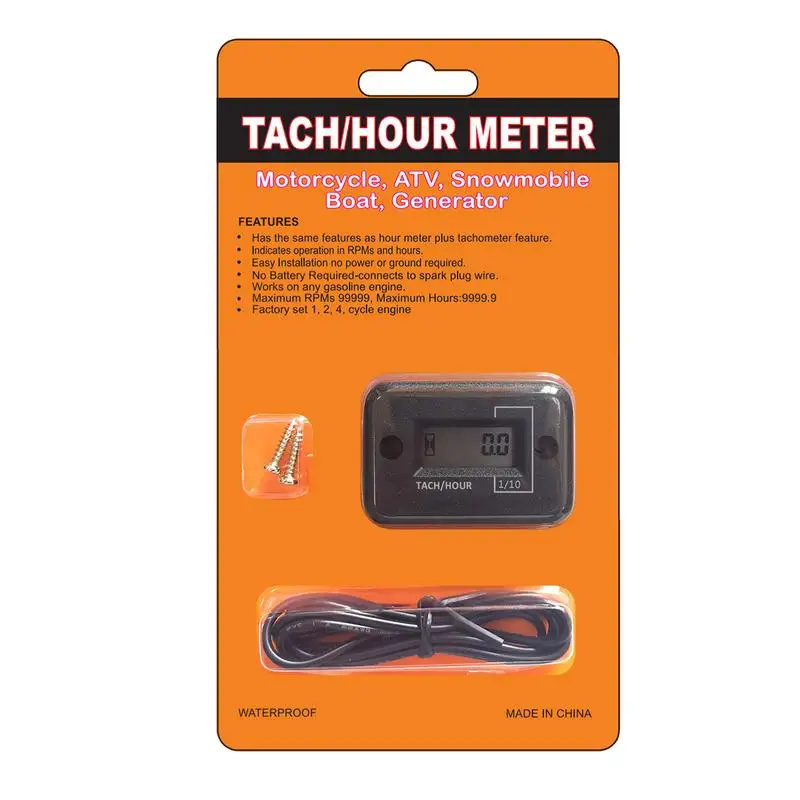 

Digital Tach Hour Meter LCD Display Tach Hour Meter 2 Or 4 Stroke Chainsaw Snowmobile Lawn Mower Motorcycle Motorboat Tachometer