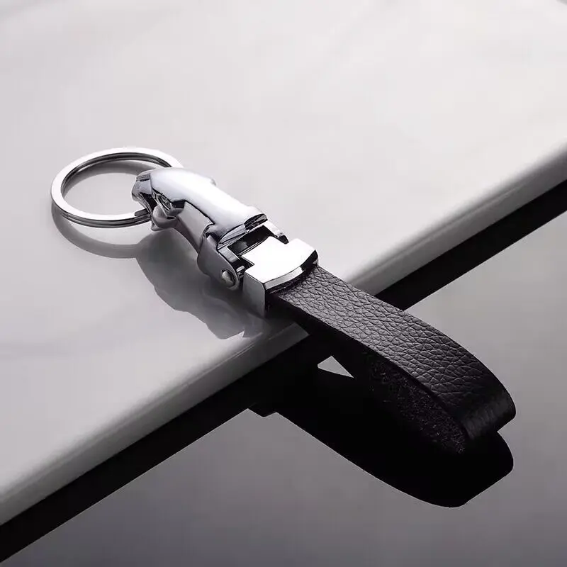 

Luxury Car Key Chain Men Women KeyChain High-Grade Leopard for Key Rings Purse Charm Bag Pendant Leather Rope Fathers Day Gift