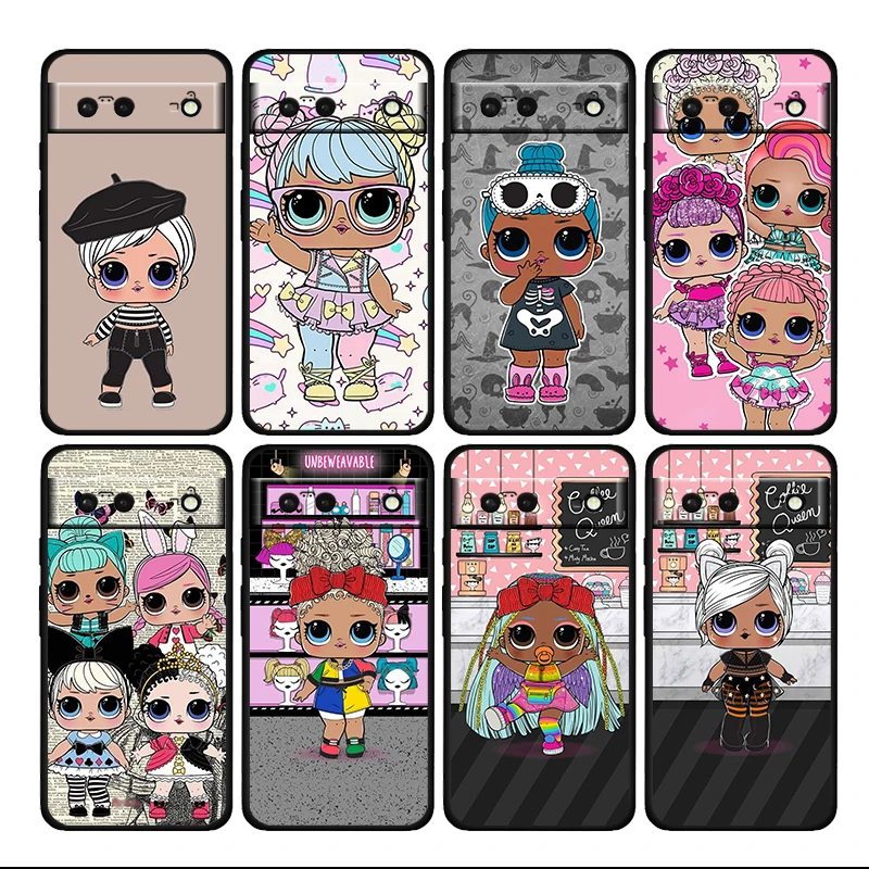 

Funny Surprise Doll LOL Shockproof Cover For Google Pixel 7 6 6A 5 4 5A 4A XL Pro TPU Soft Silicone Soft Black Phone Case Fundas