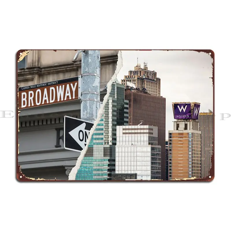 

Broadway Sign Metal Plaque Mural Garage Pub Wall Mural Tin Sign Poster