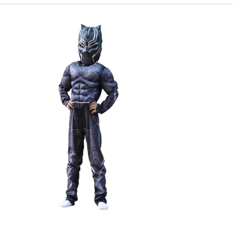 Хэллоуин мышечные черные костюмы дети с маской костюм Капитан гражданской войны