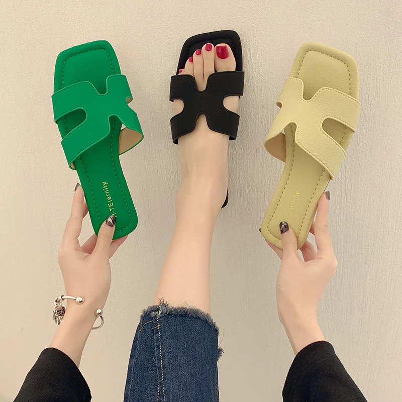 

Шлепанцы женские повседневные, сланцы, плоская подошва, дизайнерская пляжная обувь, лето 2022