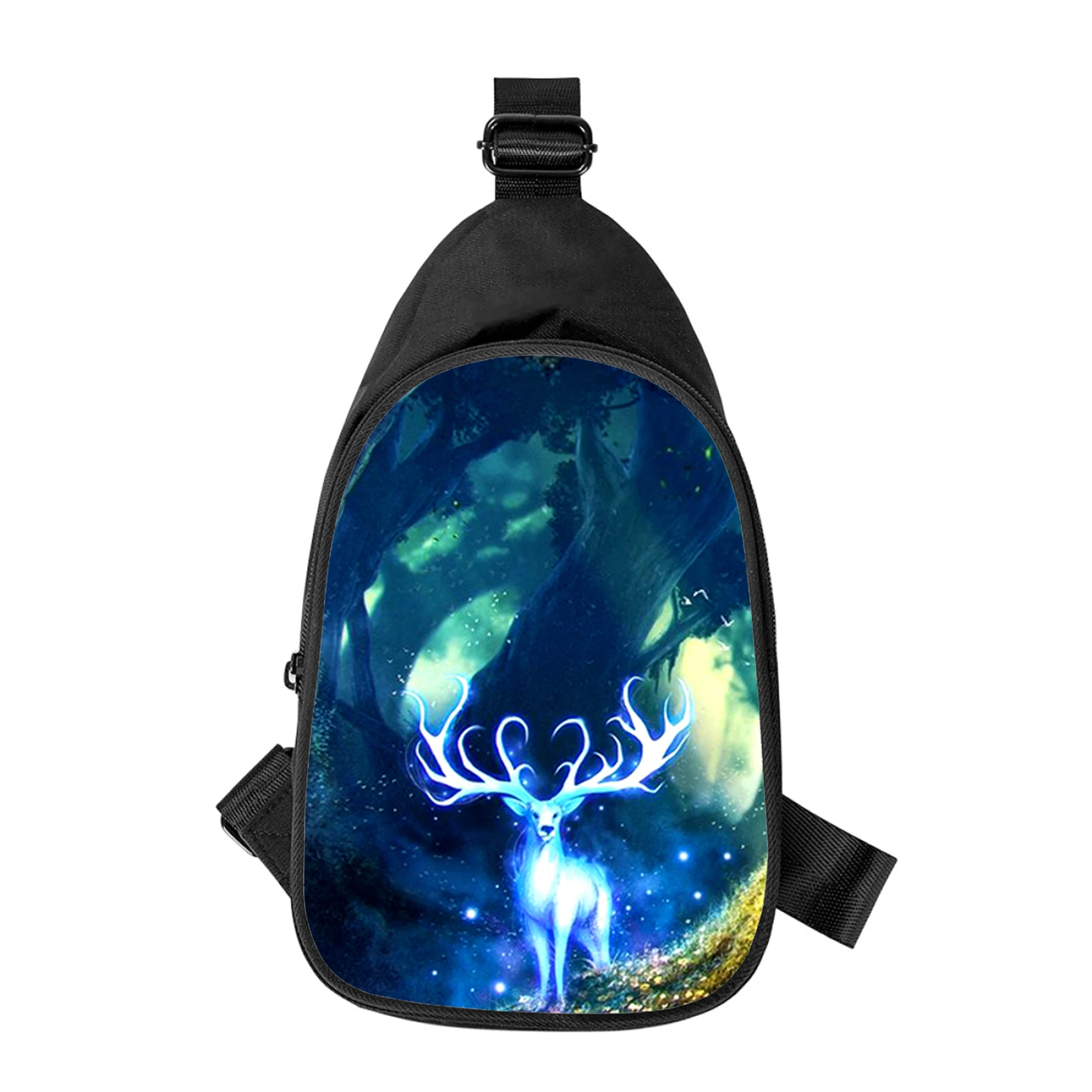 animal cute Deer 3D Print New Men Cross Chest Bag Diagonally Women Shoulder Bag Husband School Waist Pack Male chest pack