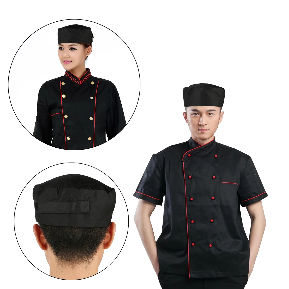 

Unisex Chef Hats, Adjustable Kitchen Cooking Caps with Breathable Mesh, Professional Catering Hat for Adults