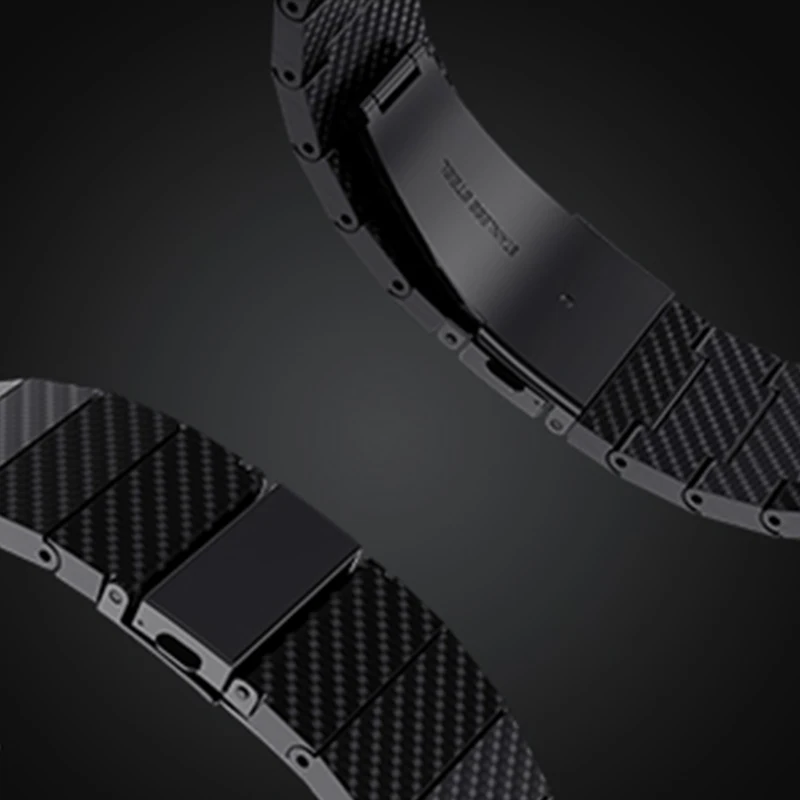 No Gaps Luxury Strap for Samsung Galaxy Watch 4 40mm 44mm Luxury Carbon Fiber Bracelet for Samsung Watch 4 Classic 42mm 46mm