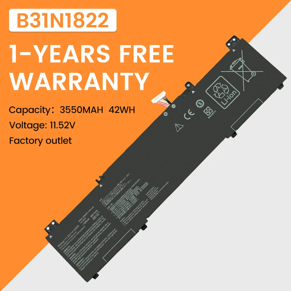 Аккумулятор B31N1822 для ASUS Q406DA-BR5T6 ZenBook Flip 14 UM462D UM462DA