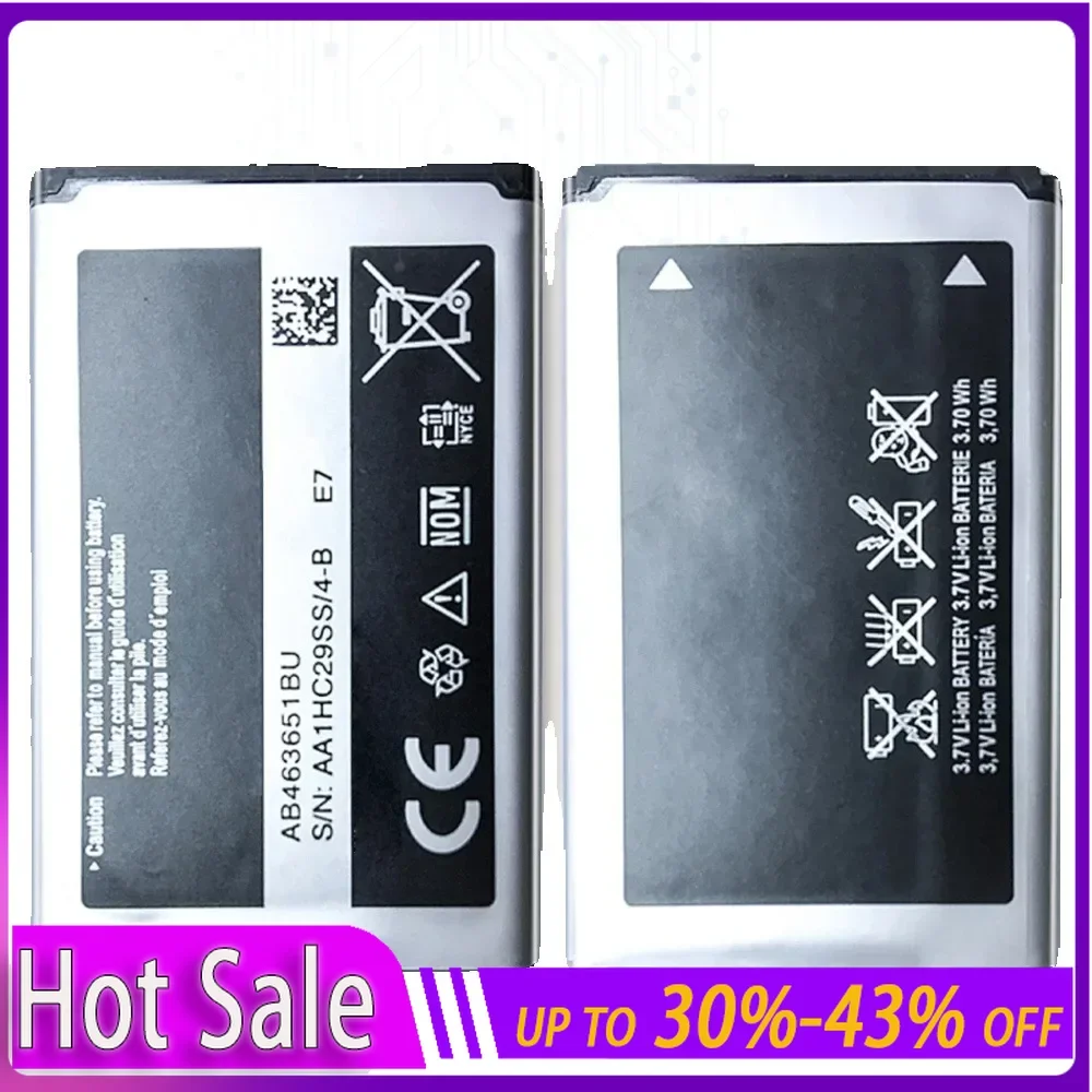 Аккумулятор AB 463651 BU для Samsung W559 S5620I S5630C S5560C C3370 C3200 C3518 J808 F339 S5296 C3322 GT-C3530 S5610 Батарея