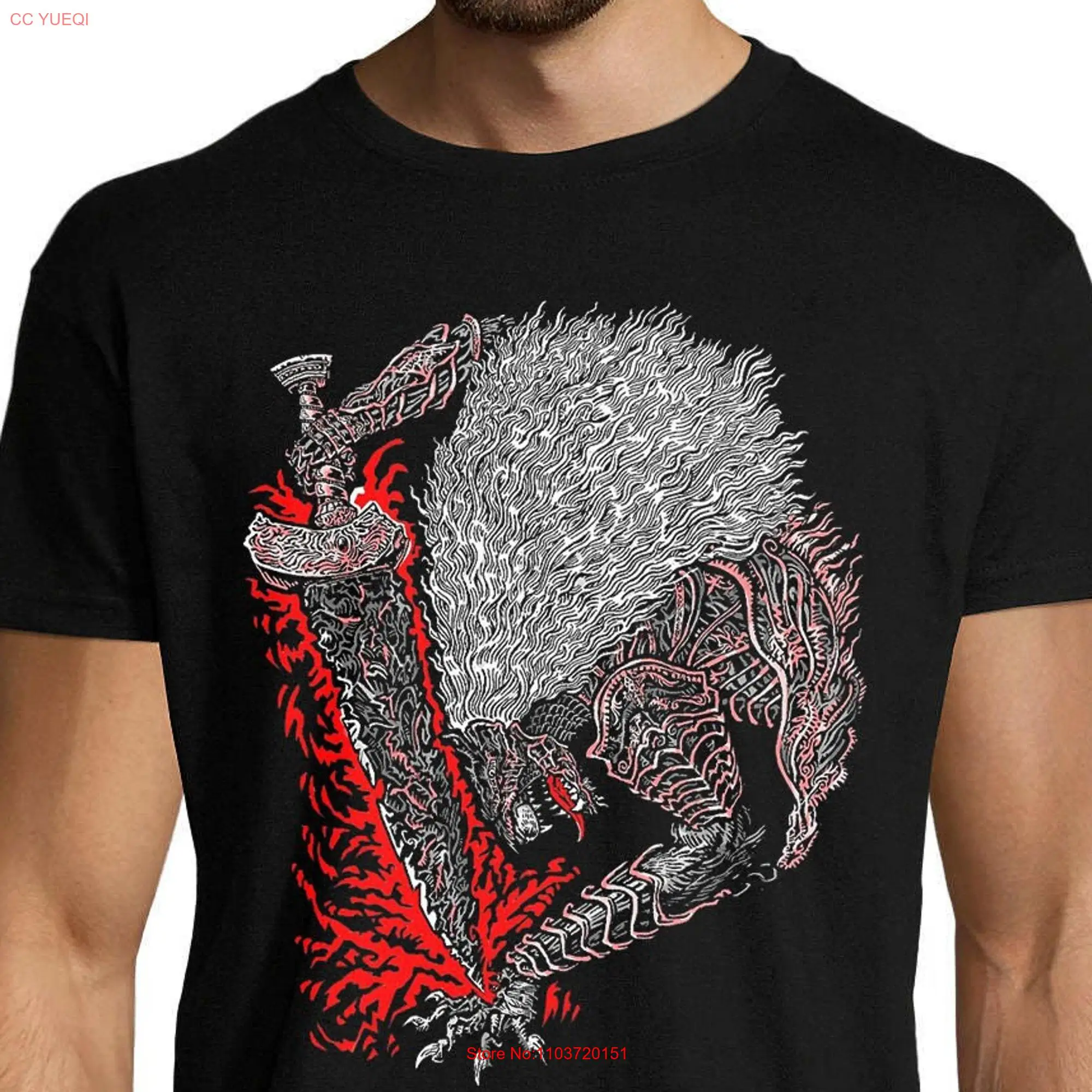 Мужская хлопковая футболка Maliketh The Black Blade с длинным или коротким рукавом